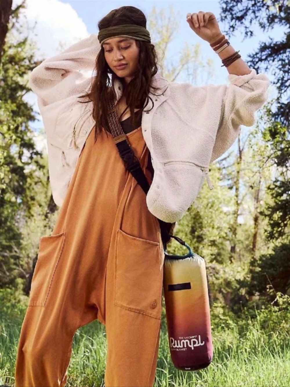 FP Movement by Free People Rust Orange Utility Jumpsuit